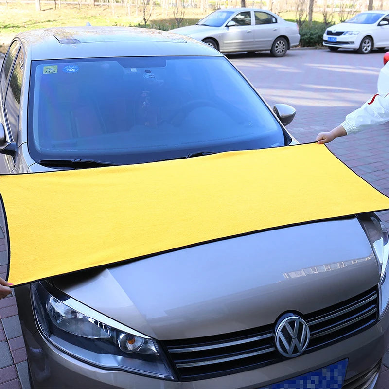 Car Wash Towel Large Size Water Absorption Microfiber Plush Cleaning Car Drying Cloth Double-Sided Soft Vehicle Care Cloth